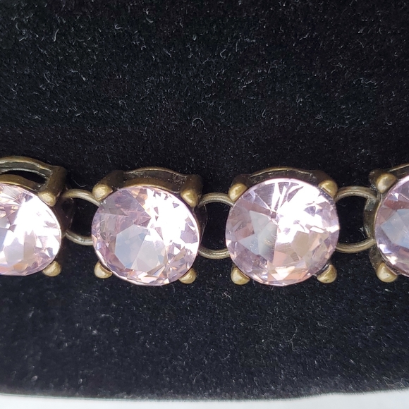 Vintage Sherry Renae Shiny Plunder 24 large pink rhinestones necklace & bracelet - Picture 7 of 15